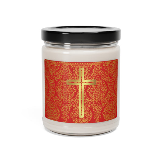 Red Scented Soy Prayer Candle, 9oz