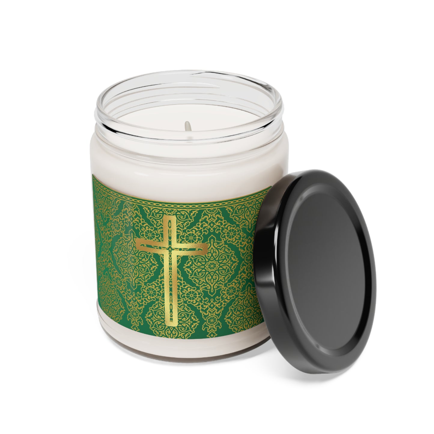 Green Scented Soy Prayer Candle, 9oz