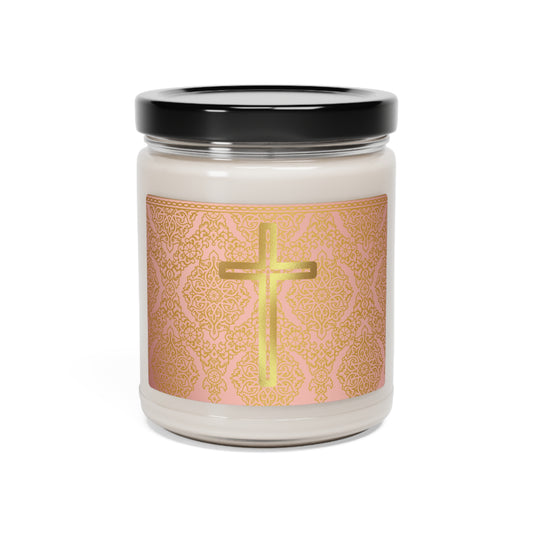 Rose Scented Soy Prayer Candle, 9oz