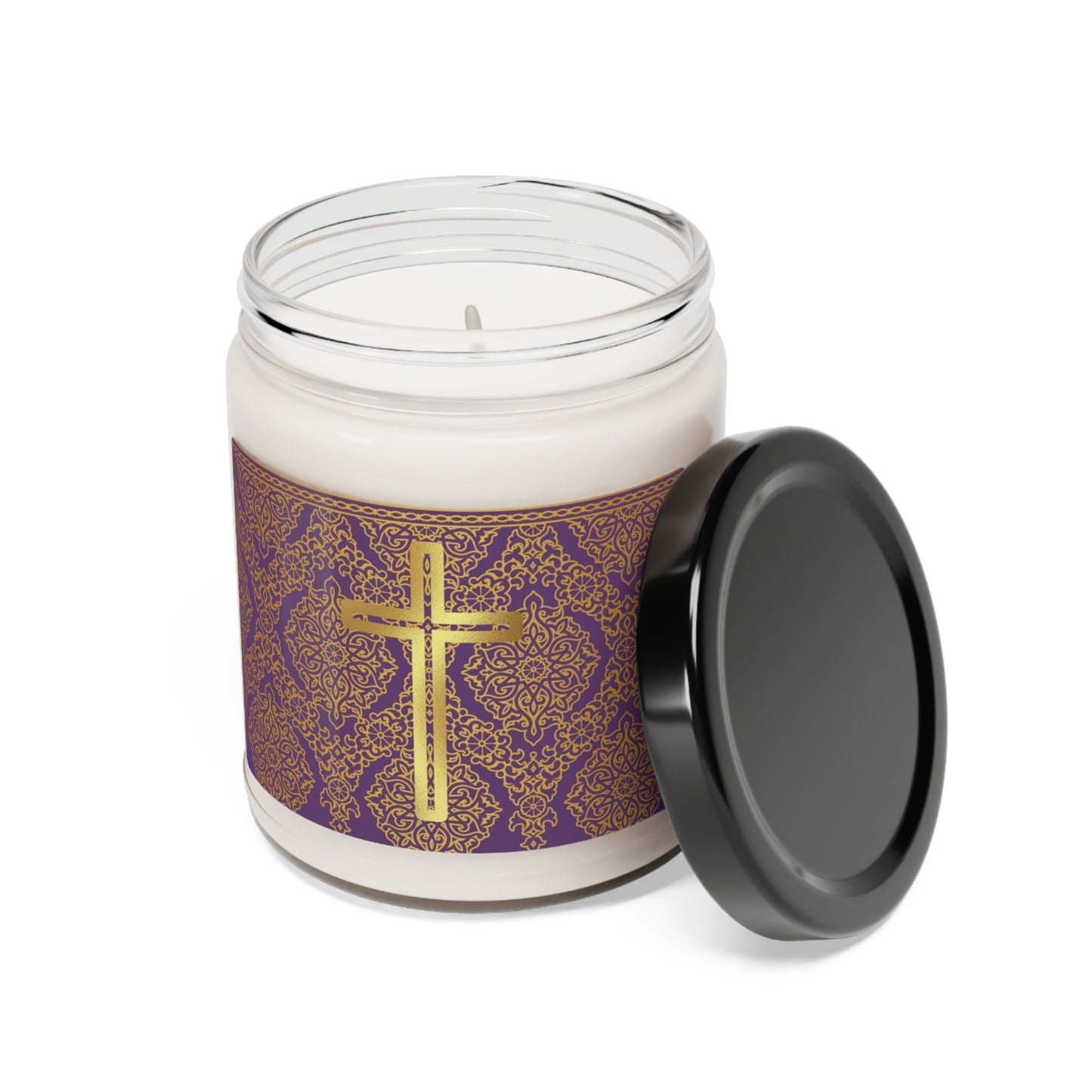 Purple Scented Soy Prayer Candle, 9oz