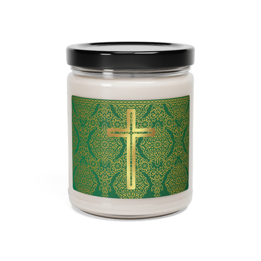 Green Scented Soy Prayer Candle, 9oz