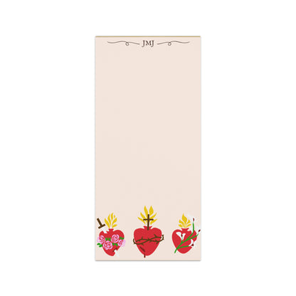 Rectangular product with heart designs and 'JMJ' branding on a white background