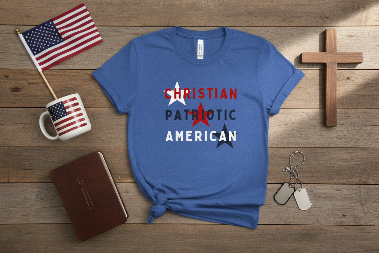 Christian Patriotic American flat lay
