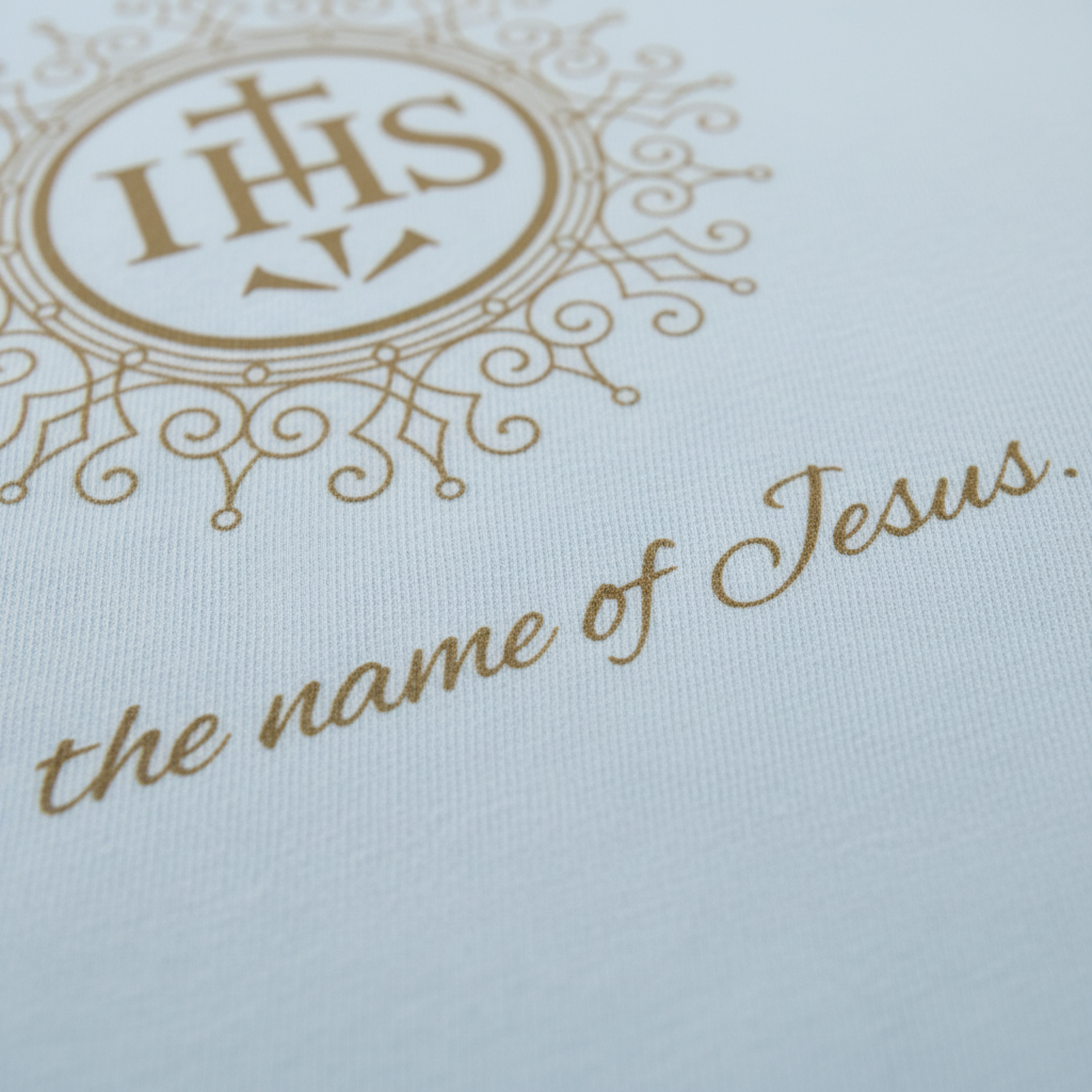 Close-up of At the Name of Jesus design