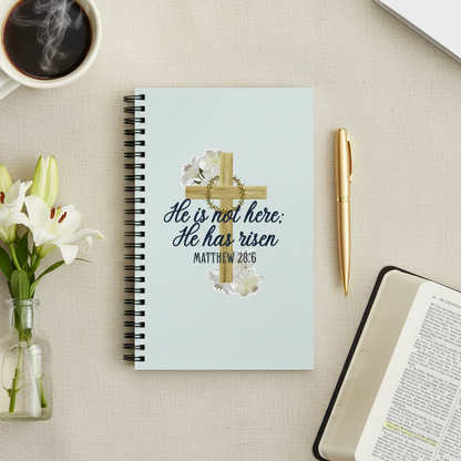 He is Not Here Notebook Flat Lay - Final
