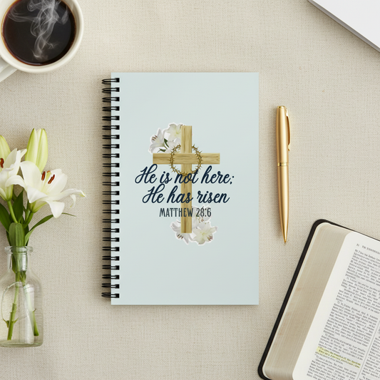 He is Not Here Notebook Flat Lay - Final
