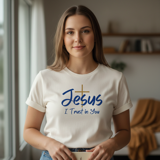 Jesus I Trust in You Christian Women's T-Shirt Hero Image