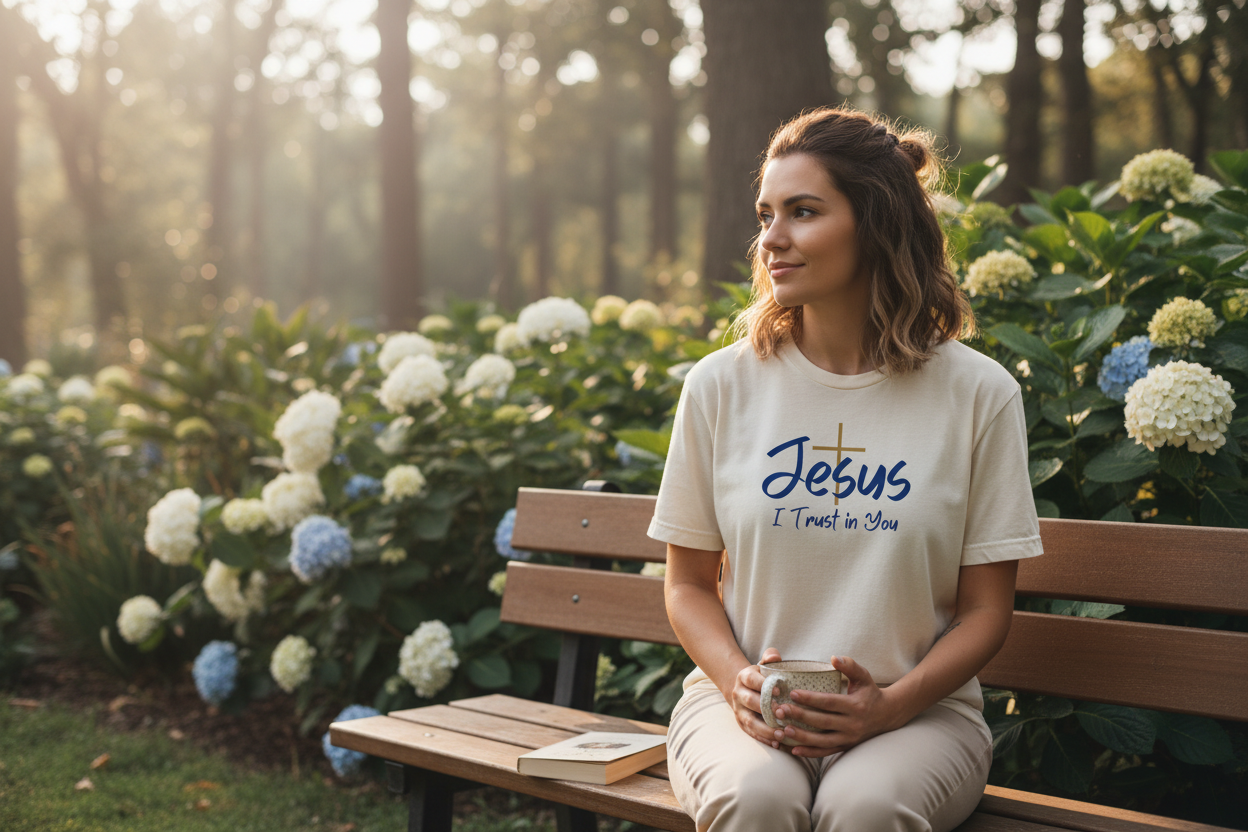 Lifestyle shot with vintage white t-shirt