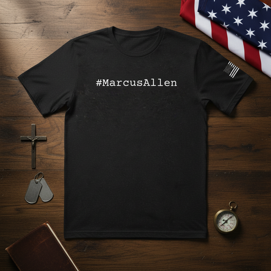 #MarcusAllen Unisex T-Shirt Styled Flat Lay - Clean