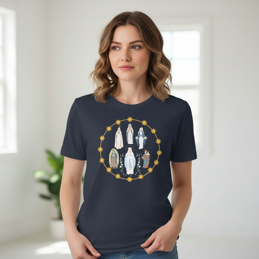 Marian Devotion Catholic Women's T-Shirt Hero Image
