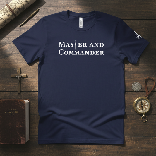 Master and Commander T-Shirt Front Styled Flat Lay