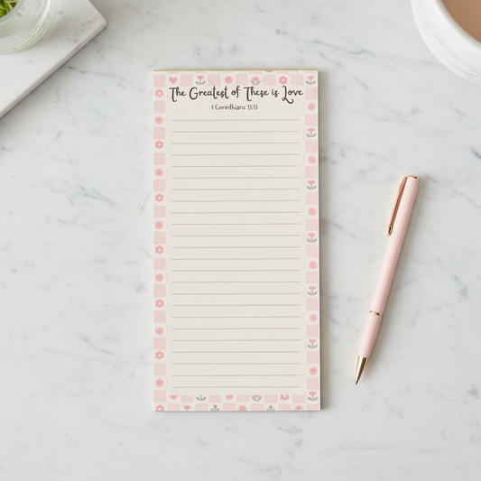 The Greatest of These is Love Notepad - Close Up Hero